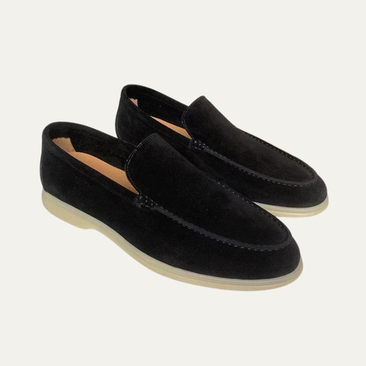 Mens Suede Platform Loafers Slip-On Modern Style