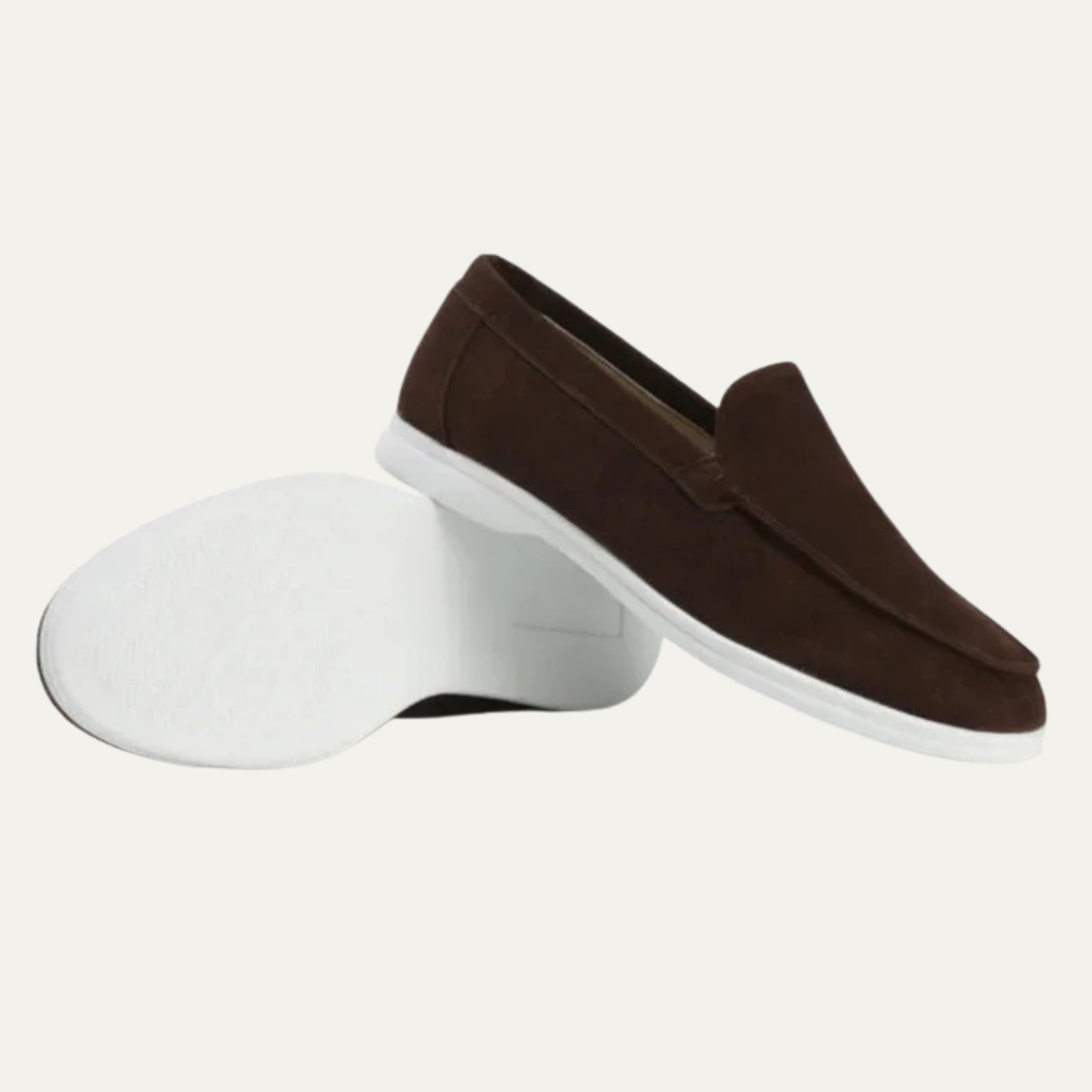 Mens Suede Platform Loafers Slip-On Modern Style