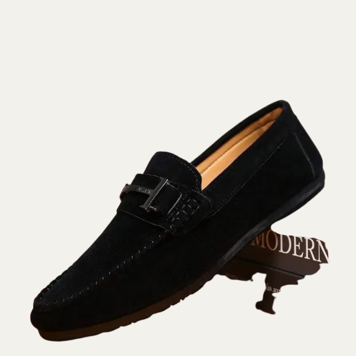 Mens Driving Loafers Slip-On Classic Buckle - BritishMode