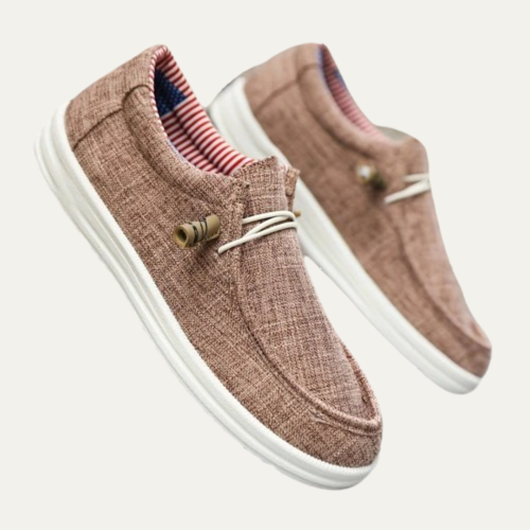 Mens Casual Slip-On Shoes Textile Moc Toe