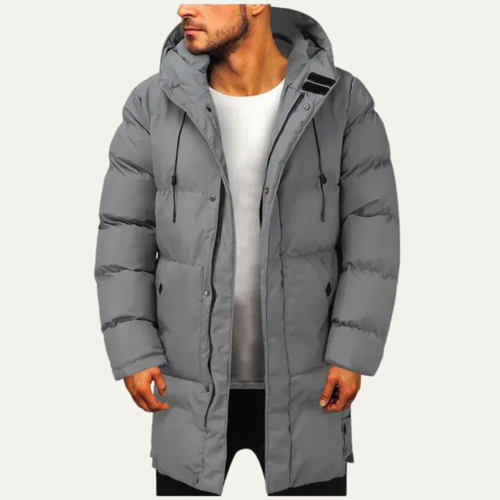 Mens Longline Puffer Coat Insulated Warm
