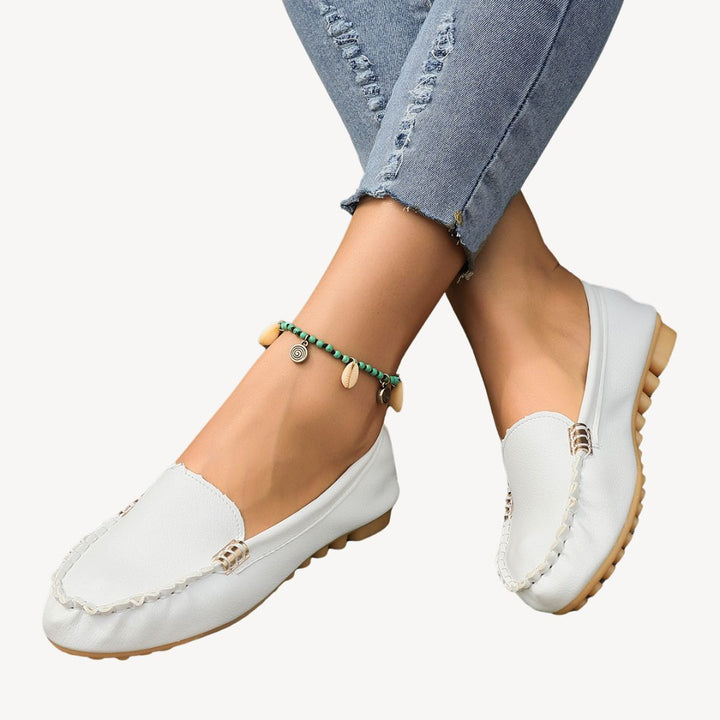 Womens Orthopedic Slip-On Flats Leather