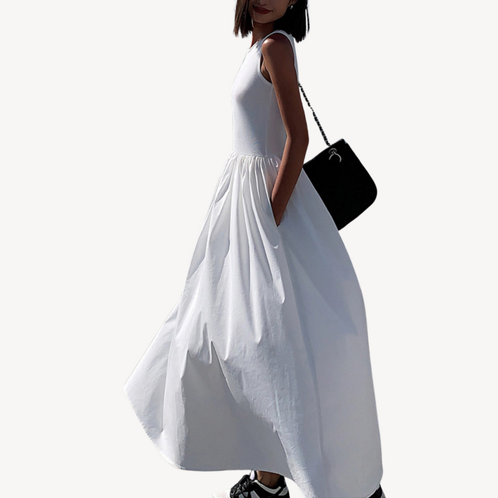 Womens Sleeveless Maxi Dress A-Line Fit