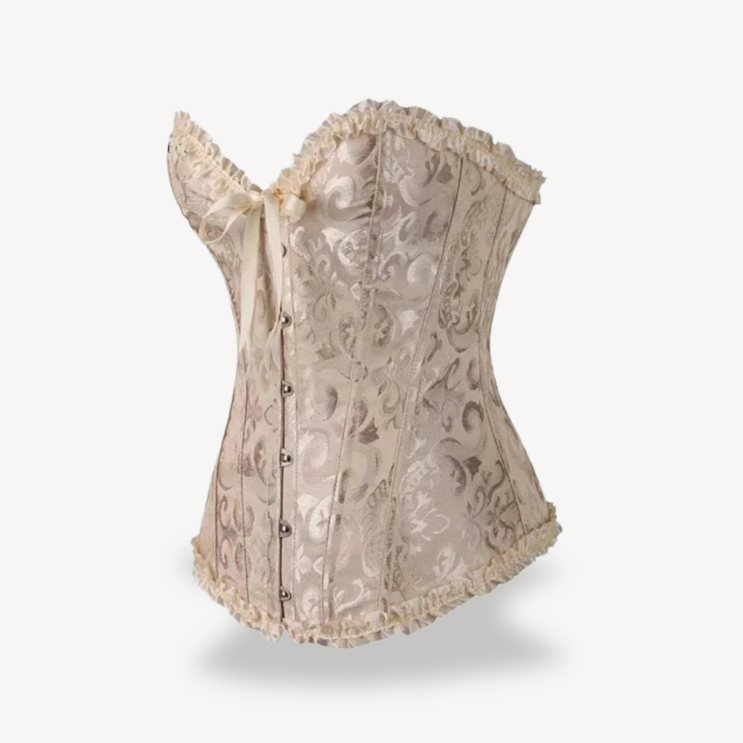 Womens Satin Corset Top with Lace-Up Front