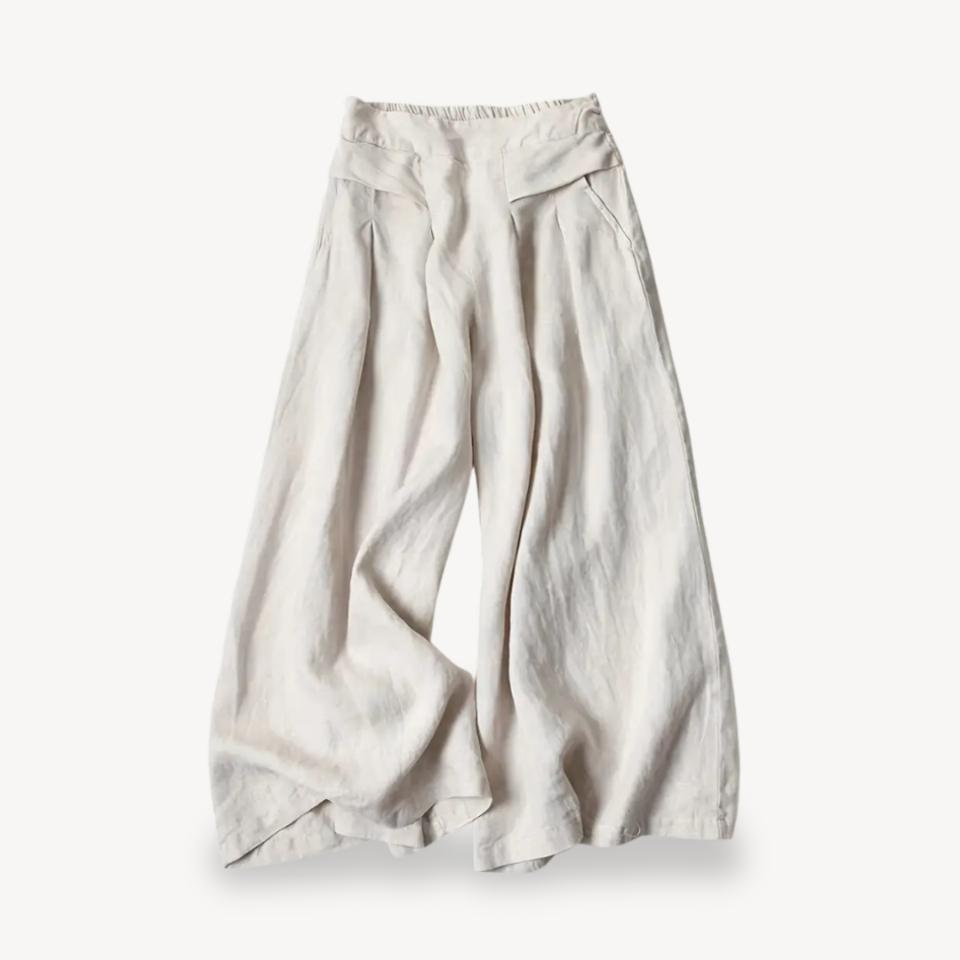Womens Linen Culottes Wide Leg Relaxed Fit