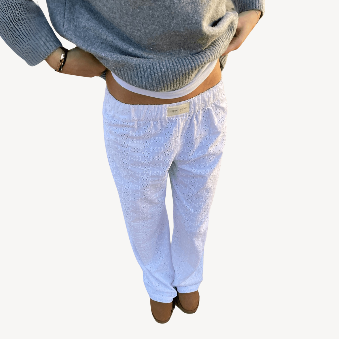 Womens Lounge Pants Linen Blend Relaxed Fit
