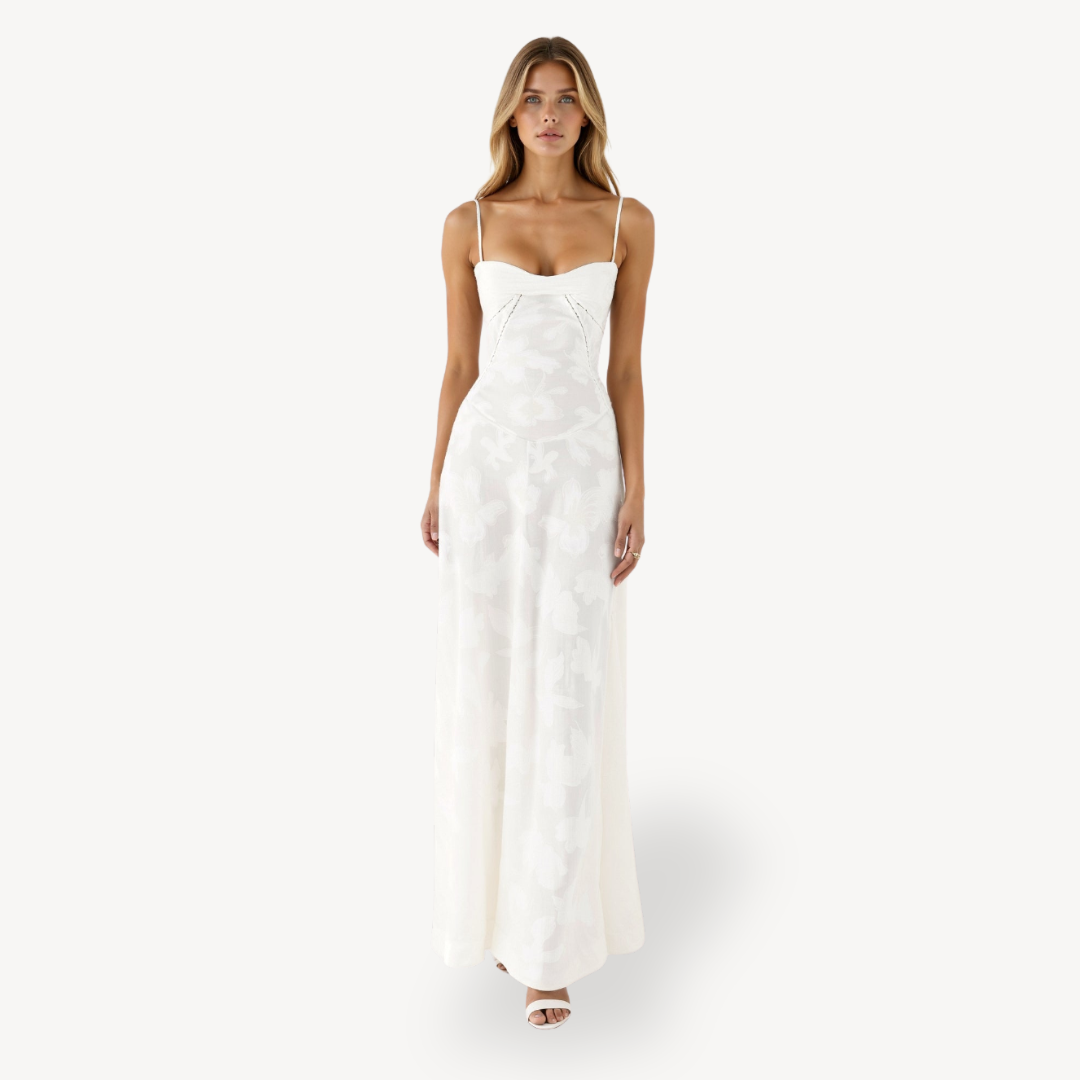 Womens Maxi Dress Lace Floral Pattern