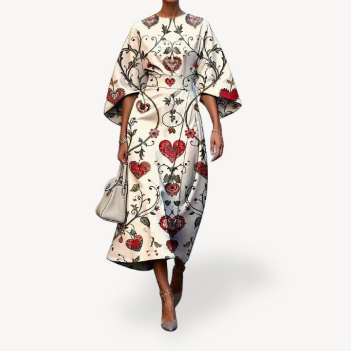 Womens Midi Dress Floral Print Lightweight
