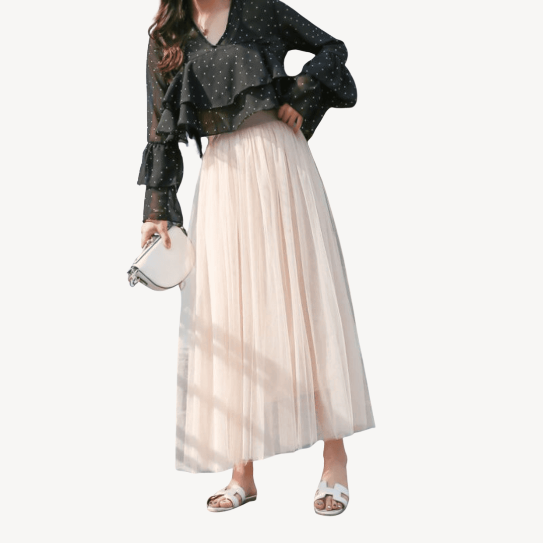 Womens Maxi Skirt Tulle Layered Flowy