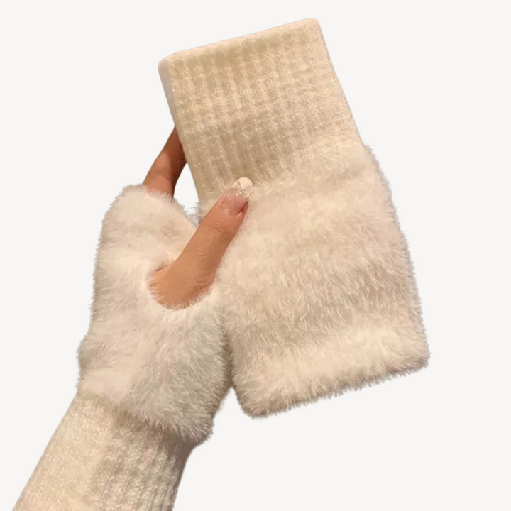 Womens Fingerless Gloves Fuzzy Soft - BritishMode