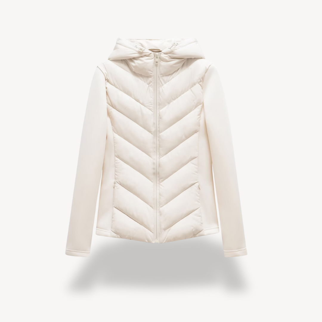 Womens Quilted Jacket Chevron Pattern Regular Fit