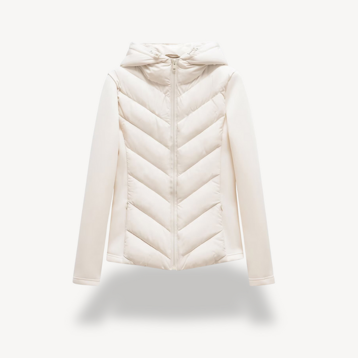 Womens Quilted Jacket Chevron Pattern Regular Fit