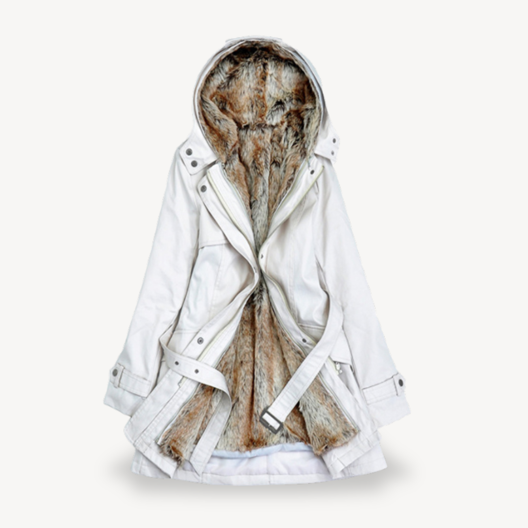 Womens Parka Jacket with Faux Fur Lining