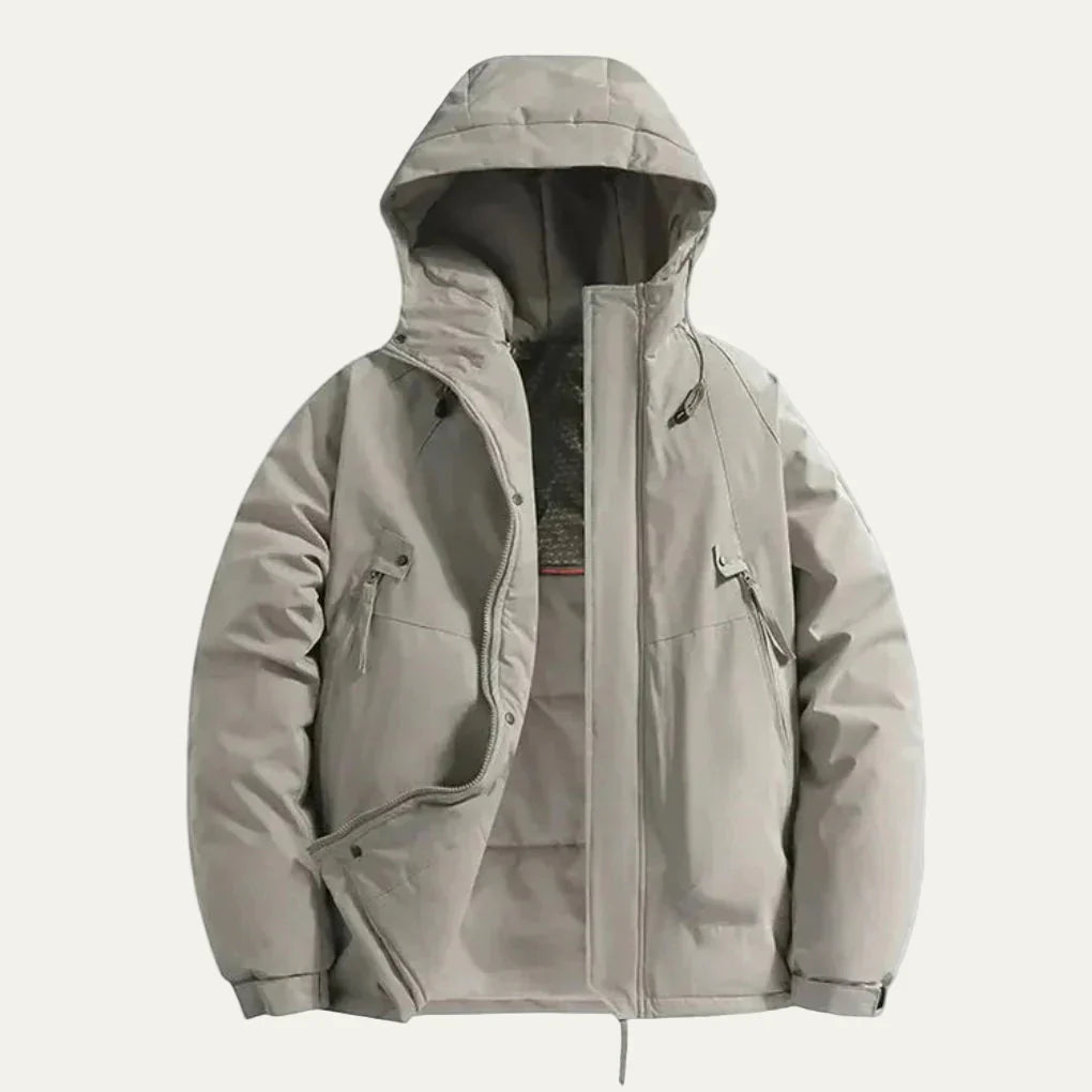 Mens Hooded Winter Parka Thickened Warm - BritishMode