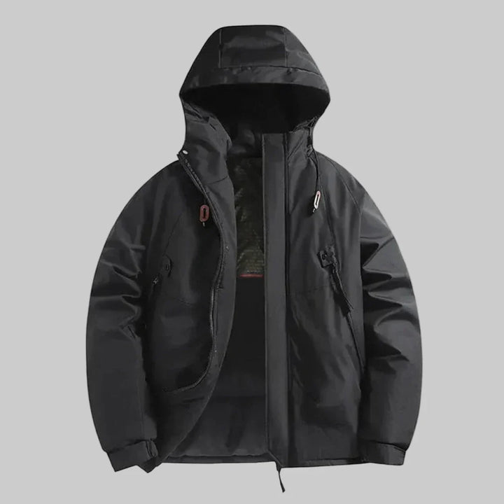 Mens Hooded Jacket Insulated Warm Fit