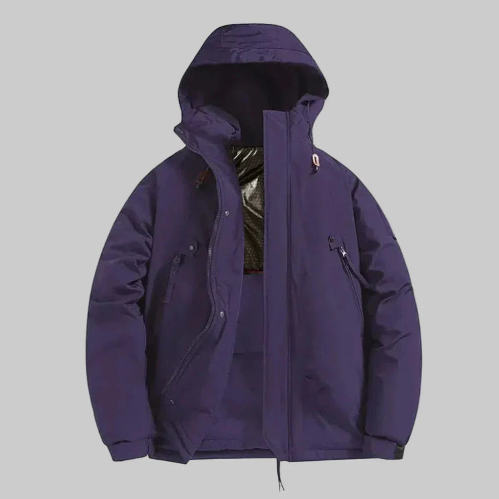 Mens Hooded Jacket Insulated Warm Fit
