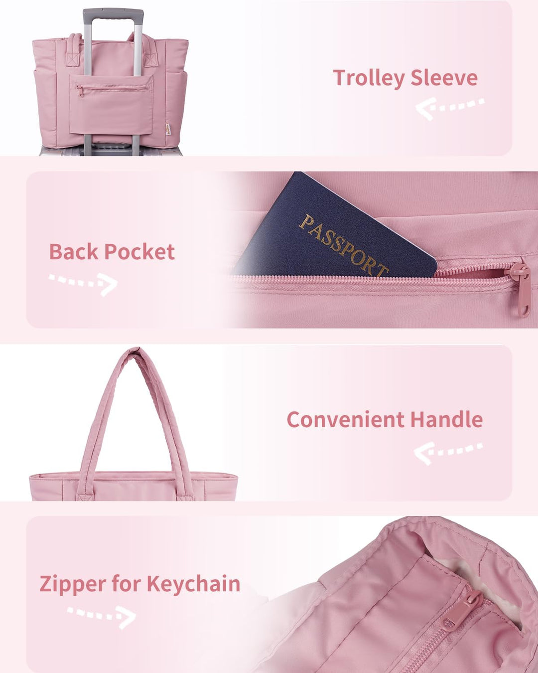 Quilted Tote Bag with Puffer Material and Laptop Sleeve