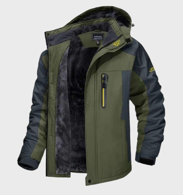 Mens Fleece Jacket Waterproof Warm Hooded - BritishMode