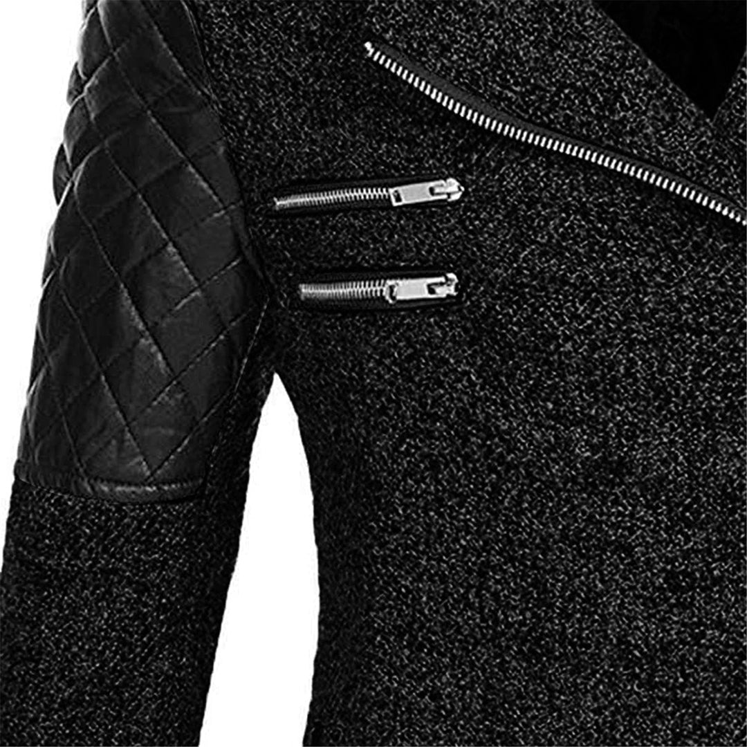 Womens Mid-Length Winter Coat Asymmetrical Zip