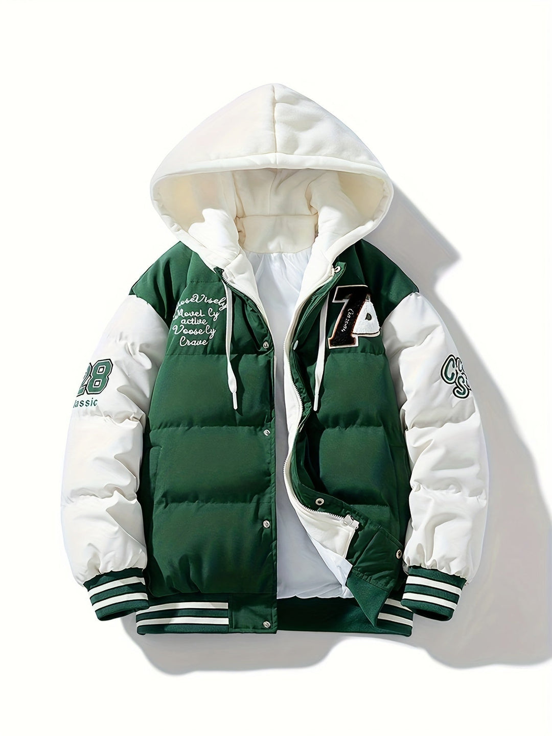 Mens Puffer Jacket with Hood Insulated Warm Fit - BritishMode