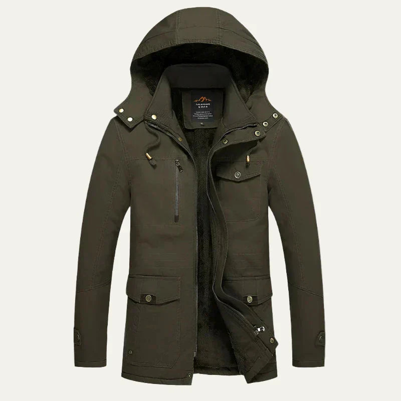 Mens Outdoor Parka Plush Lined Heavy Duty