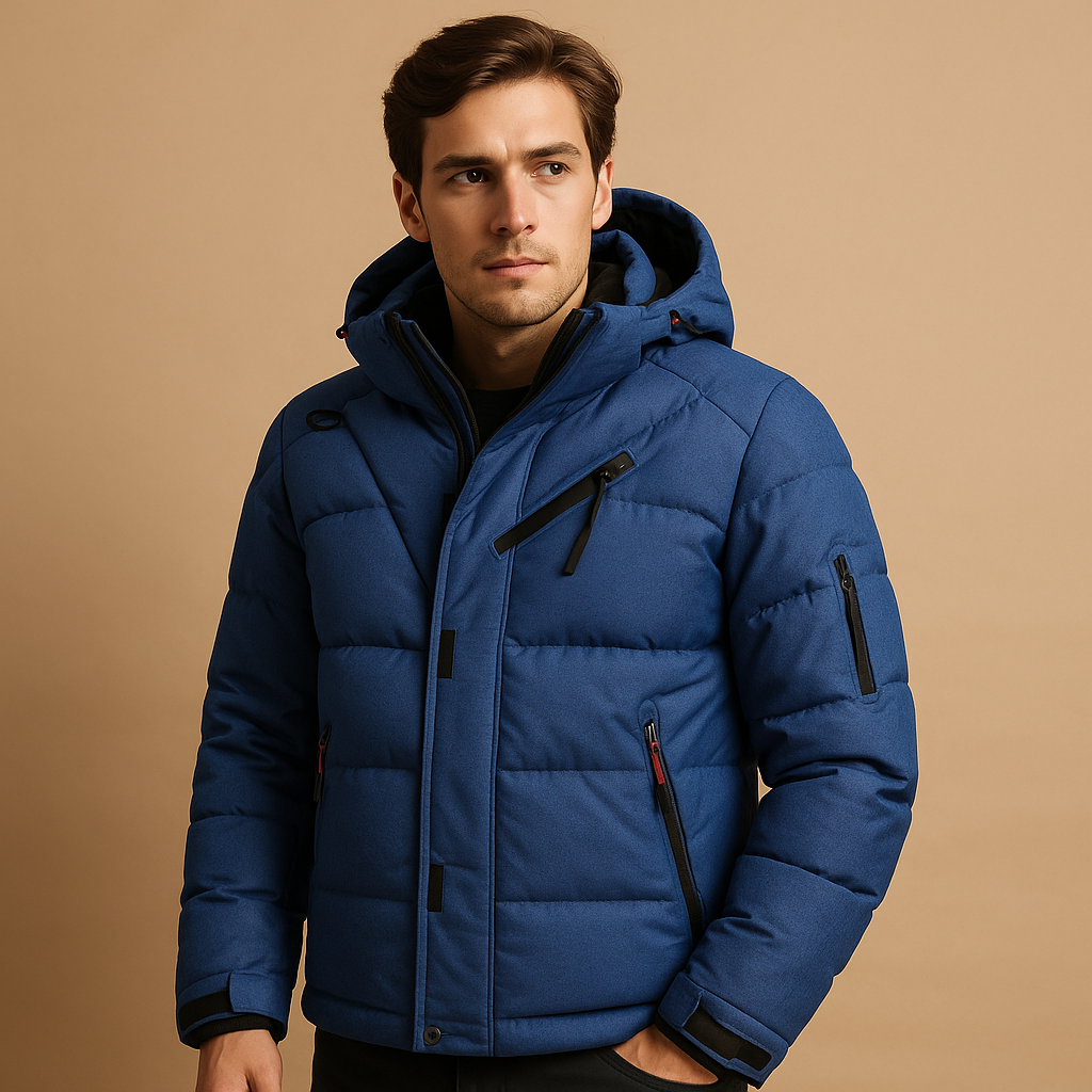 Mens Down Parka Jacket Windproof Hooded Warm