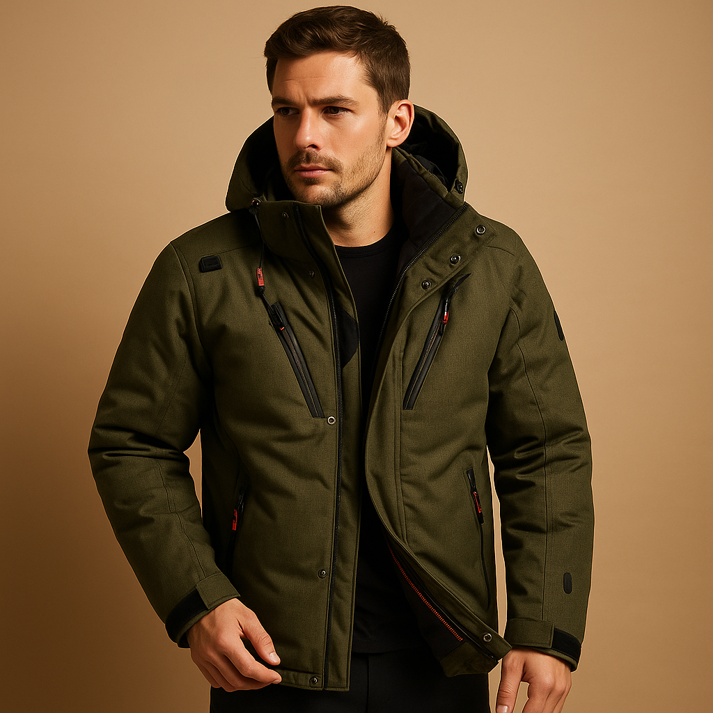 Mens Down Parka Jacket Windproof Hooded Warm