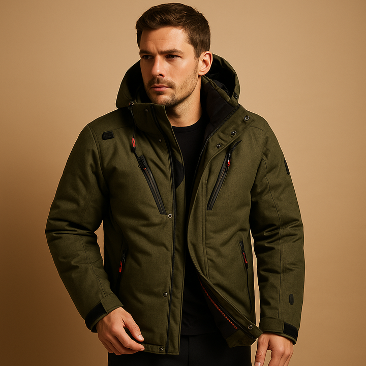 Mens Down Parka Jacket Windproof Hooded Warm