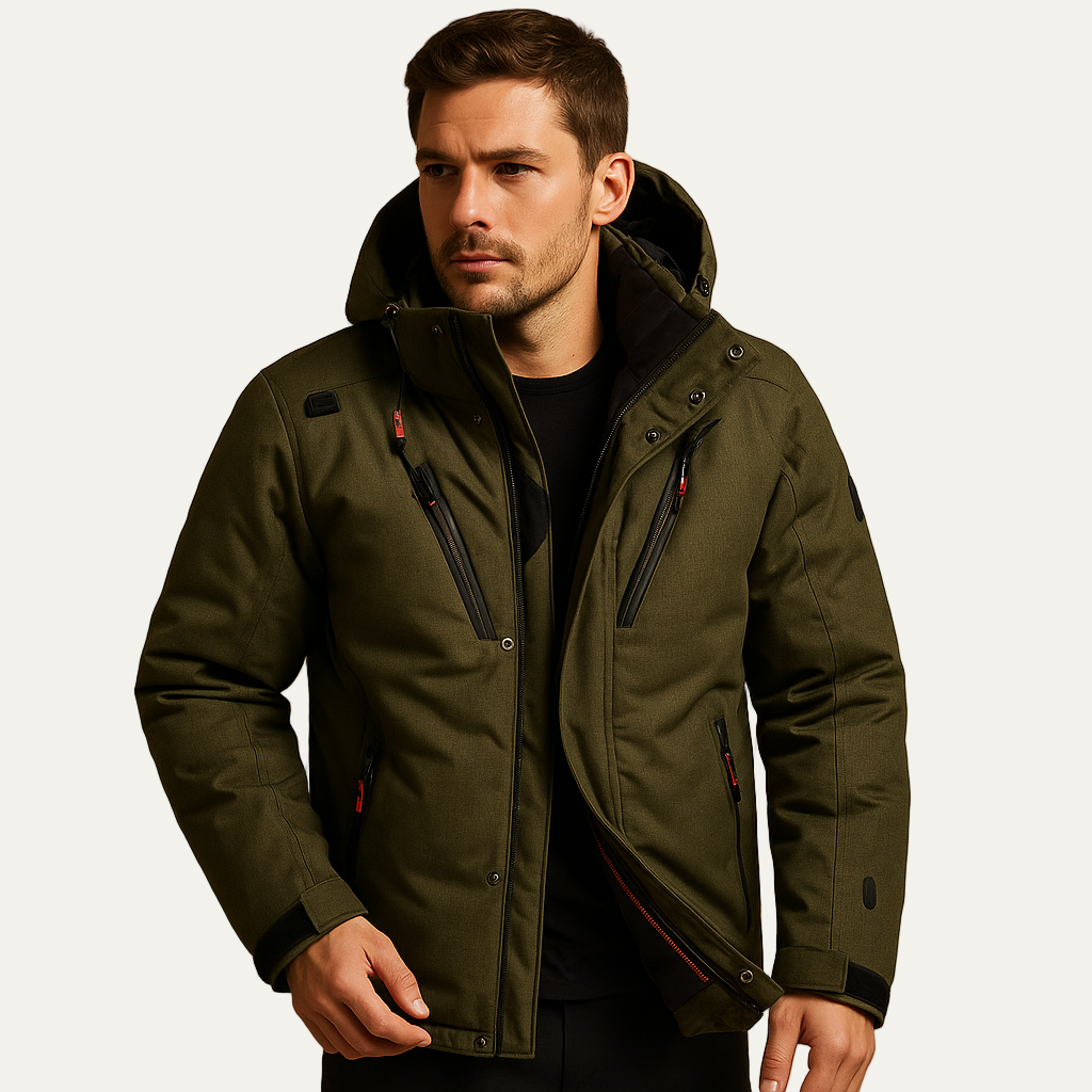 Mens Quilted Bomber Jacket Insulated Stand Collar