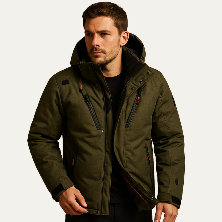 Mens Quilted Bomber Jacket Insulated Stand Collar