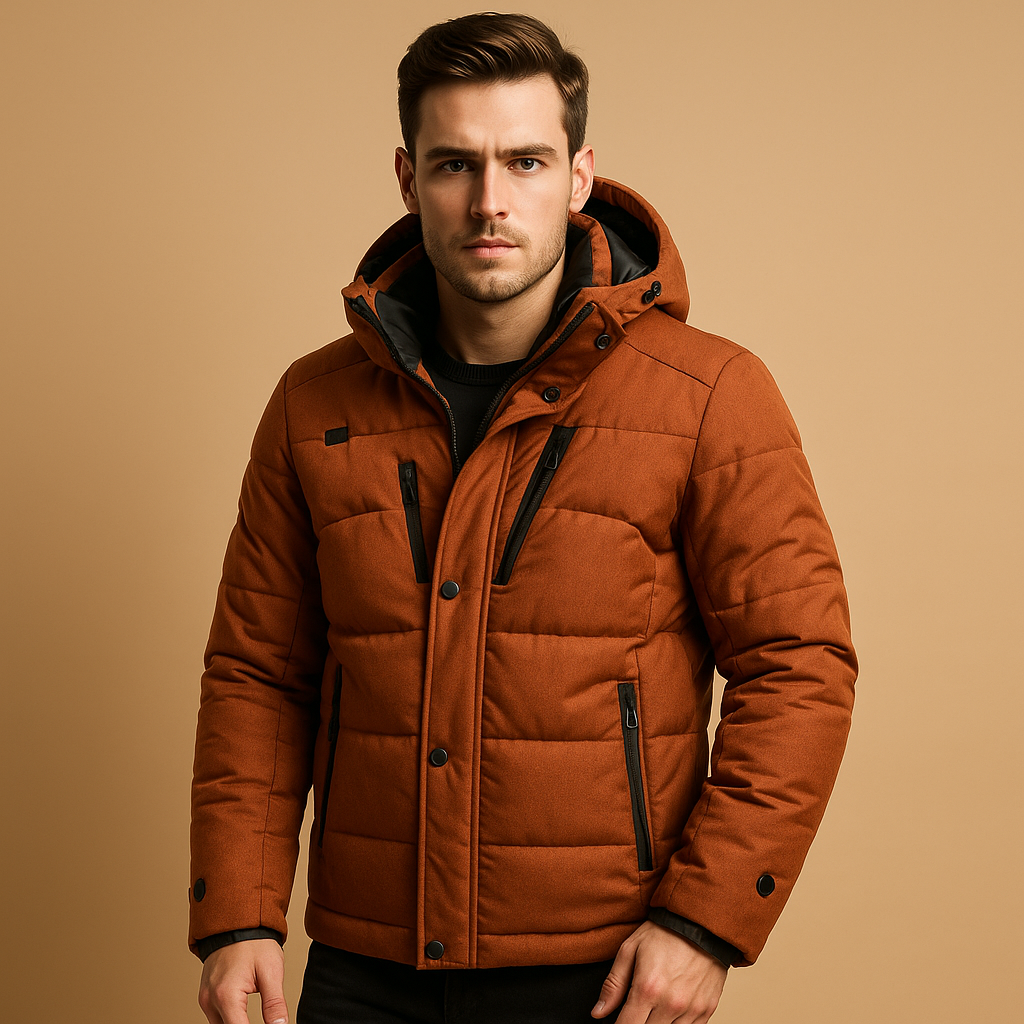 Mens Down Parka Jacket Windproof Hooded Warm - BritishMode