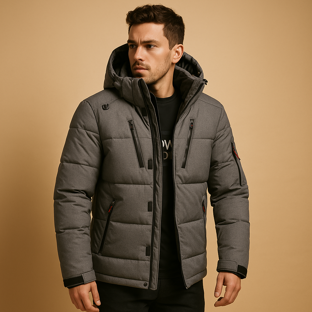 Mens Down Parka Jacket Windproof Hooded Warm