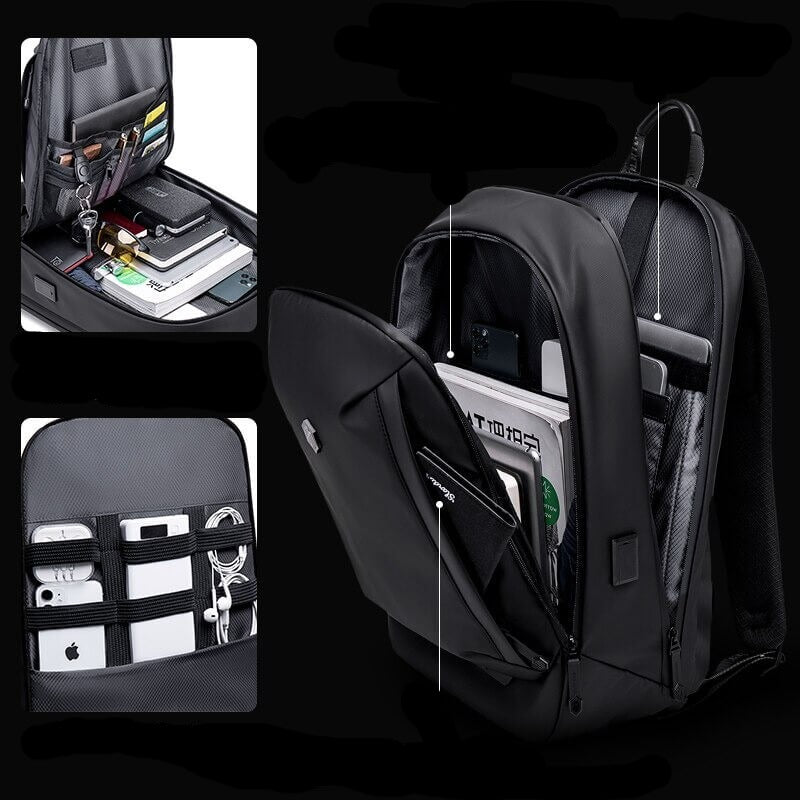 Unisex Multifunction Backpack Water-Resistant Anti-Theft Compartments