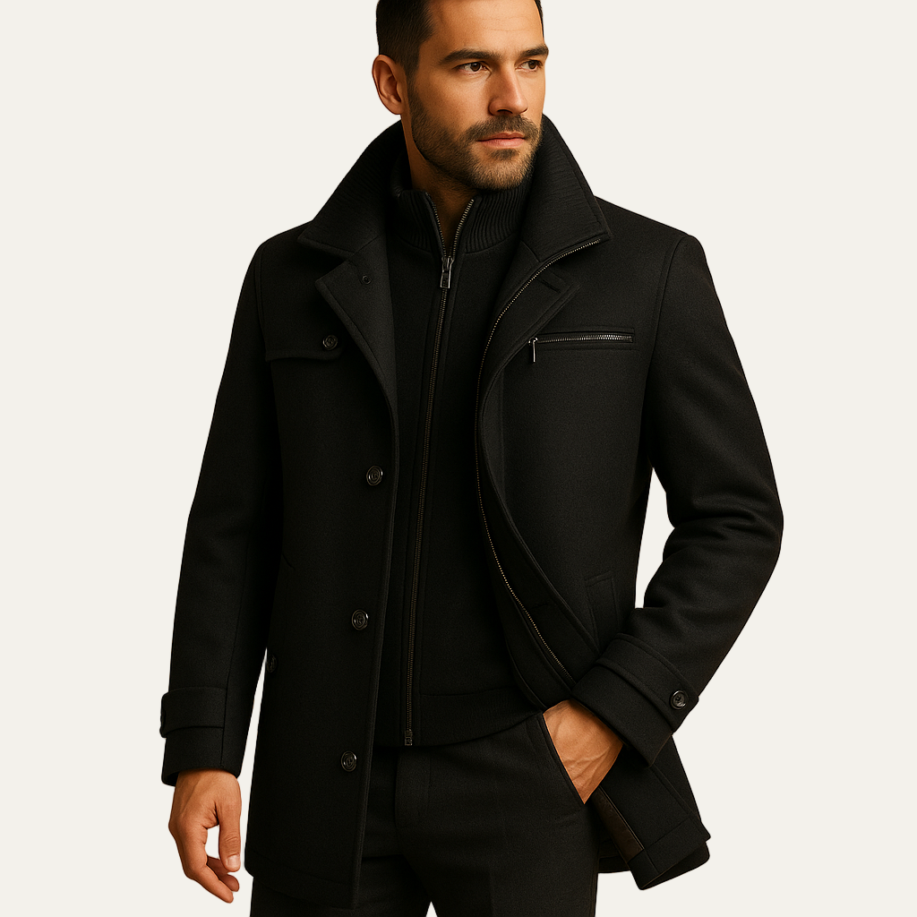 Mens Full-Length Hooded Puffer Coat Insulated Warm - BritishMode