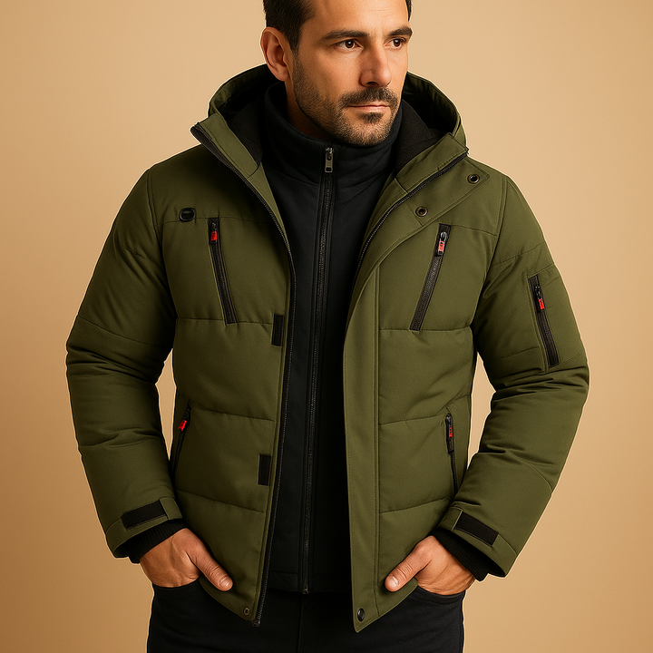 Mens Waterproof Jacket with Warm Lining Outdoor Fit