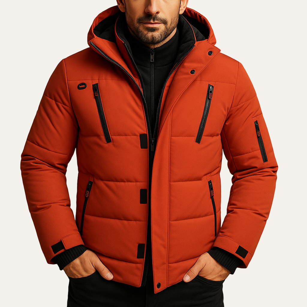 Mens Wool Car Coat Quilted Inner Vest Layered Style