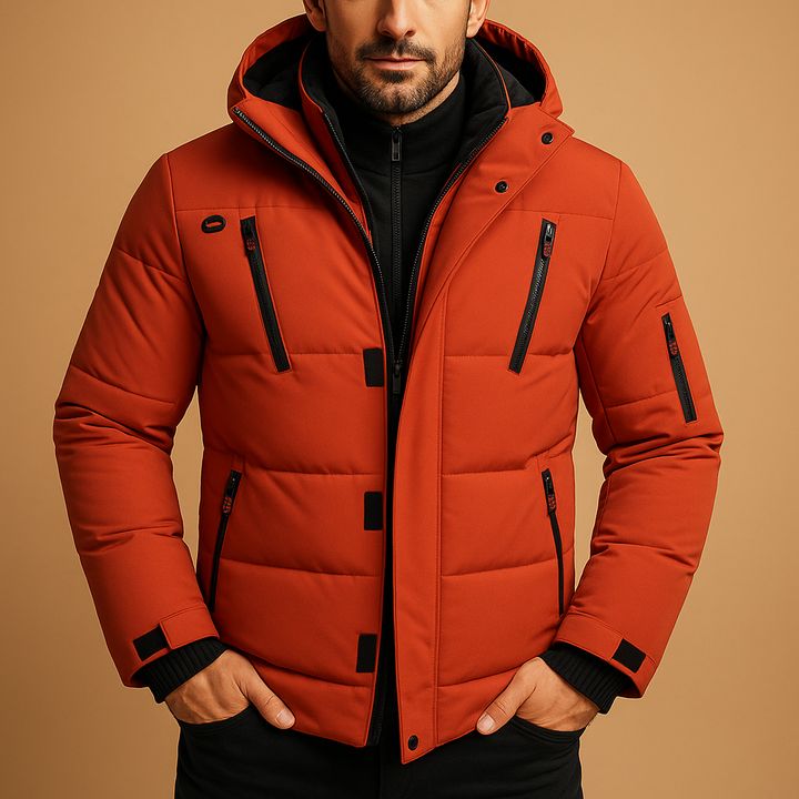 Mens Waterproof Jacket with Warm Lining Outdoor Fit