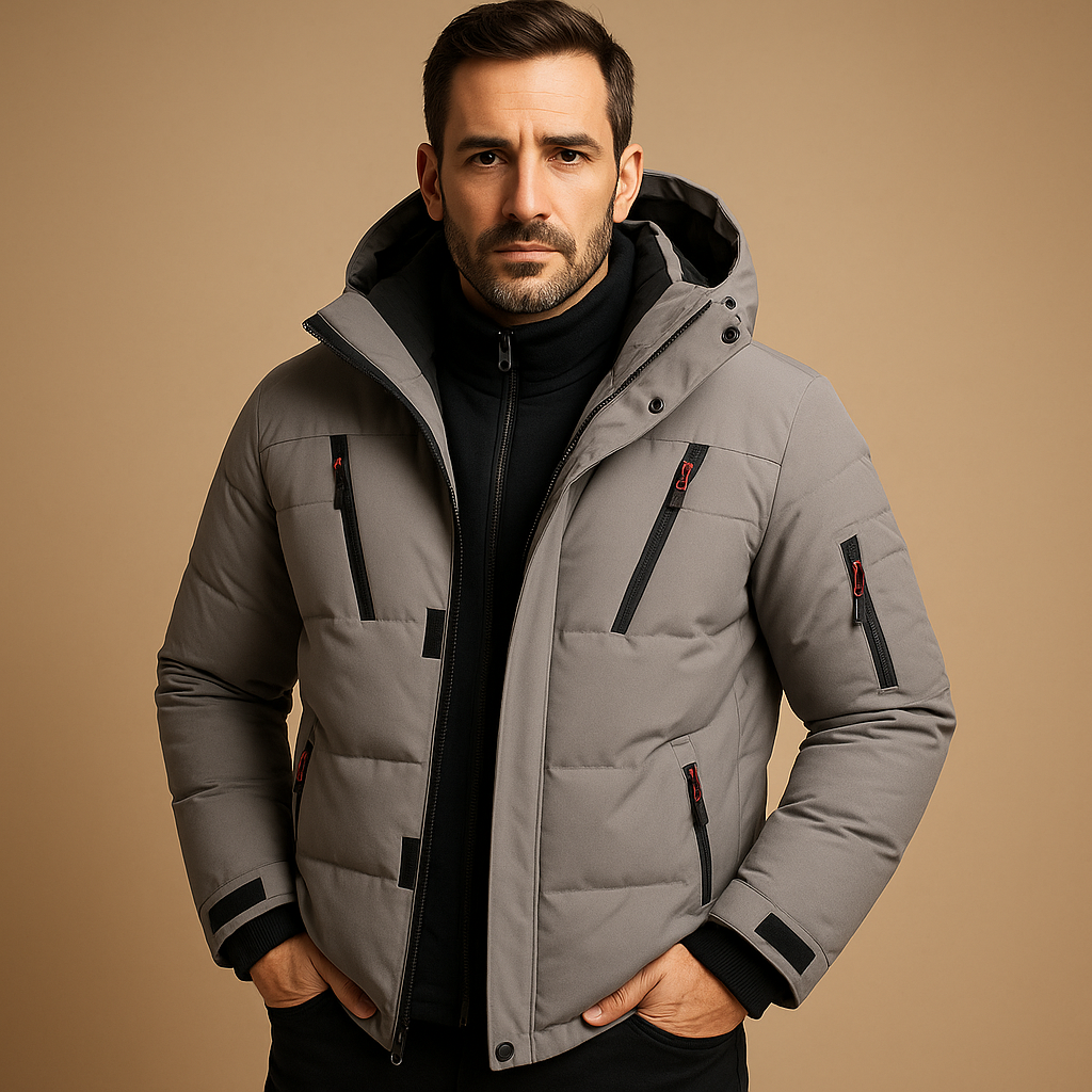 Mens Waterproof Jacket with Warm Lining Outdoor Fit