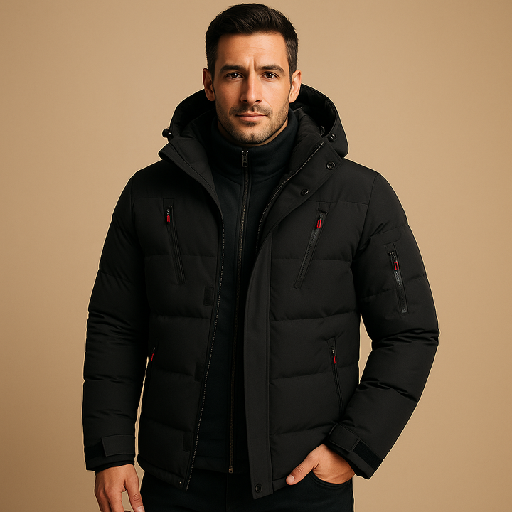 Mens Waterproof Jacket with Warm Lining Outdoor Fit