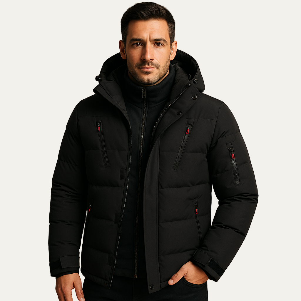 Mens Wool Car Coat Quilted Inner Vest Layered Style