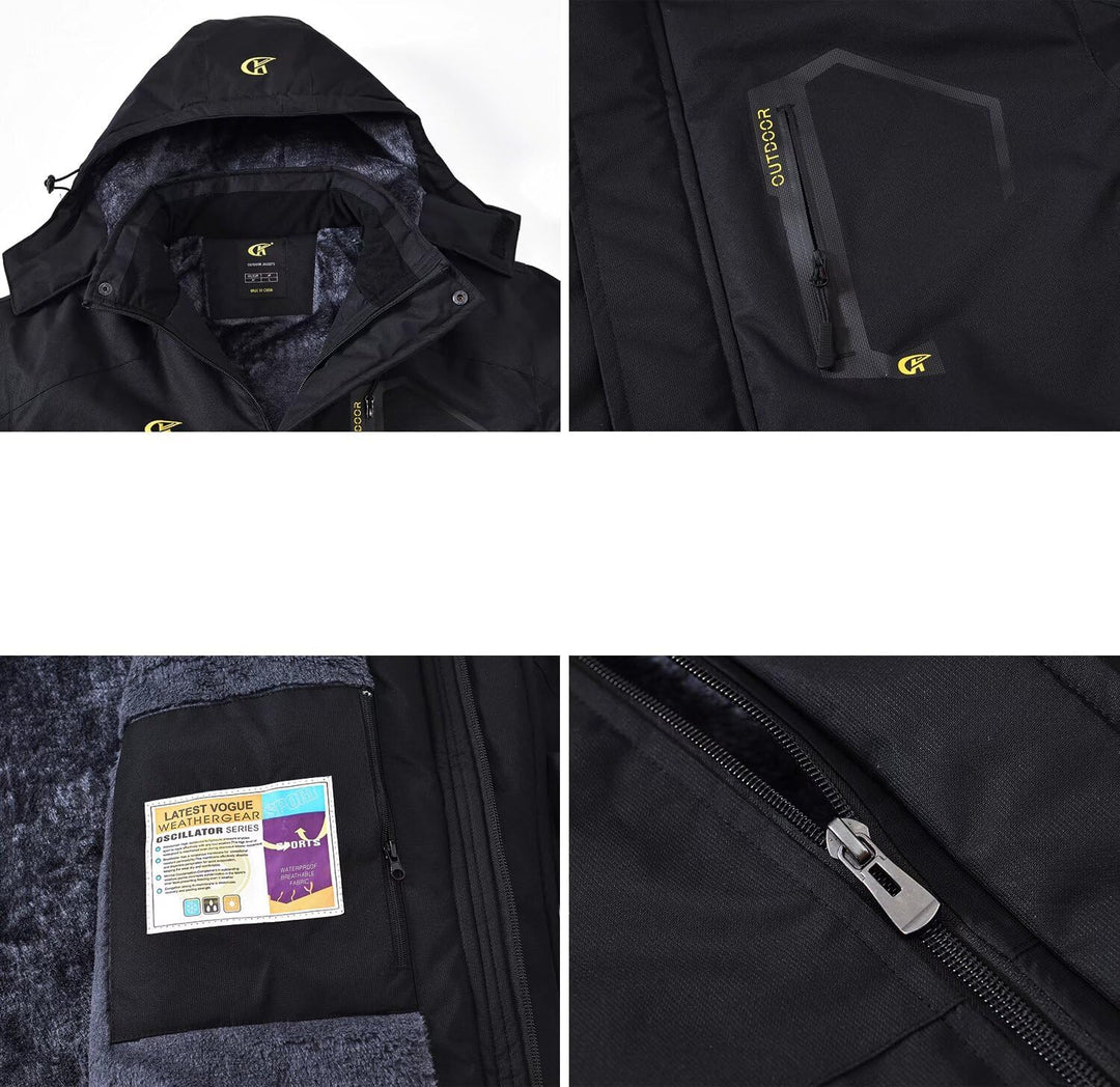 Mens Quilted Jacket with Faux Fur Collar Mid Length