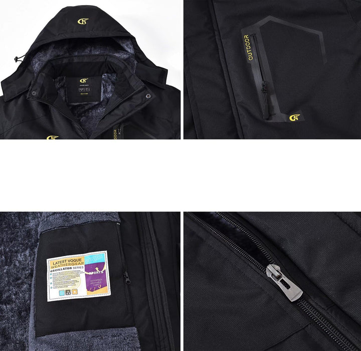 Mens Quilted Jacket with Faux Fur Collar Mid Length