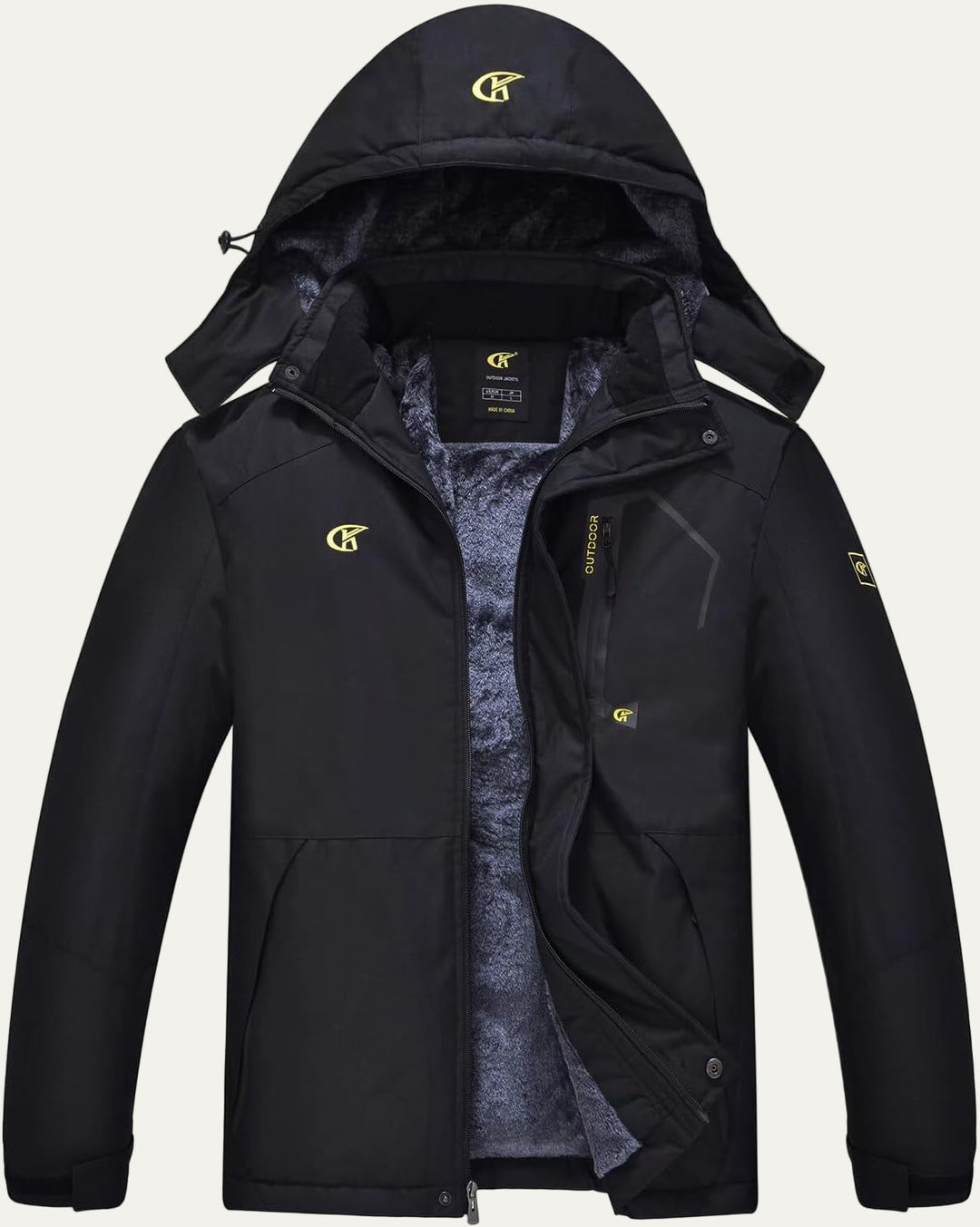 Mens Quilted Jacket with Faux Fur Collar Mid Length - BritishMode