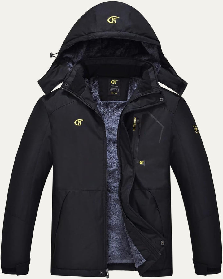 Mens Quilted Jacket with Faux Fur Collar Mid Length - BritishMode