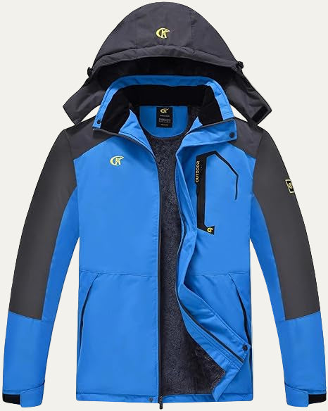 Mens Quilted Jacket with Faux Fur Collar Mid Length