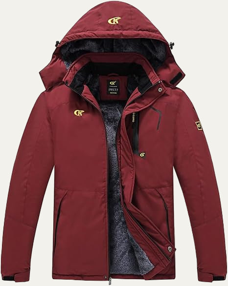 Mens Quilted Jacket with Faux Fur Collar Mid Length