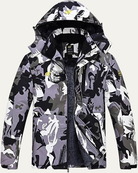 Mens Quilted Jacket with Faux Fur Collar Mid Length