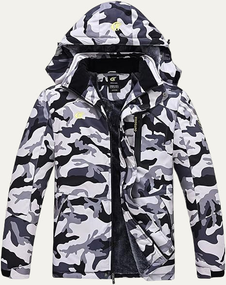 Mens Quilted Jacket with Faux Fur Collar Mid Length