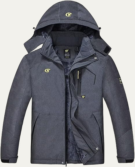 Mens Quilted Jacket with Faux Fur Collar Mid Length