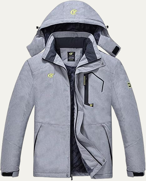 Mens Quilted Jacket with Faux Fur Collar Mid Length